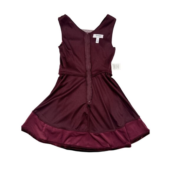 Speechless Kids Burgundy Velvet Sleeveless Dress Size 7 Zip Back Closure - Picture 4 of 11